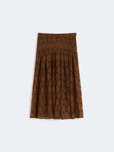 Max Mara Studio Mstairone Jersey Skirt Chocolate In Brown