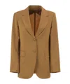 Max Mara Studio Mstassenzi Single-breasted Jacket In Brown