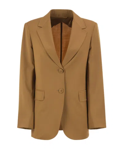 Max Mara Studio Mstassenzi Single-breasted Jacket In Brown