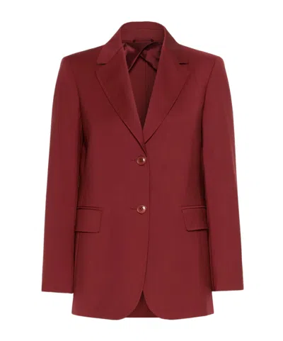 Max Mara Single Breasted Blazer In Burgundy