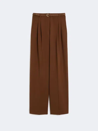 Max Mara Studio Mstbacio Trouser Chocolate In Brown