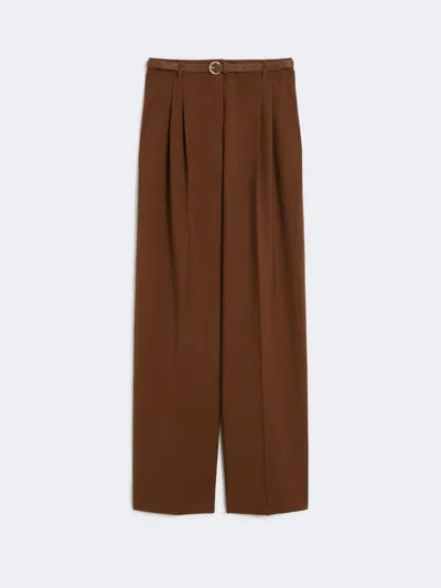 Max Mara Studio Mstbacio Trouser Chocolate In Brown