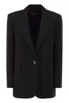 Max Mara Studio Mstbosco - Single-breasted Cady Blazer In Black