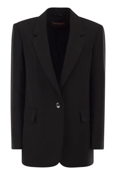 Max Mara Studio Mstbosco - Single-breasted Cady Blazer In Black