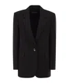 Max Mara Studio Mstbosco Single-breasted Cady Blazer In Black
