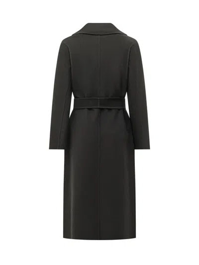 Max Mara Studio Mstcles Overcoat In Nero