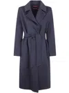Max Mara Studio "mstcles" Regular Coat In Blue