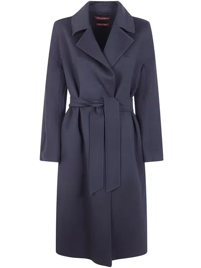Max Mara Studio "mstcles" Regular Coat In Blue