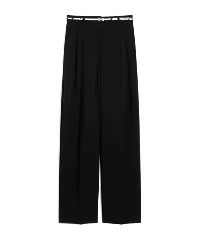 Max Mara Studio Mstcorvino Flowing Cady Trousers In Black