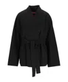 Max Mara Studio Cloak With Adjustable Belt In Black