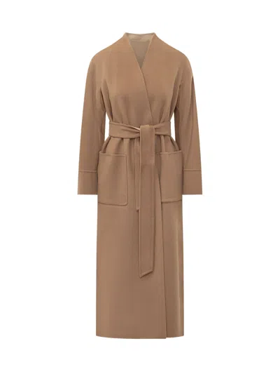 Max Mara Studio Mstnodo Overcoat In Brown