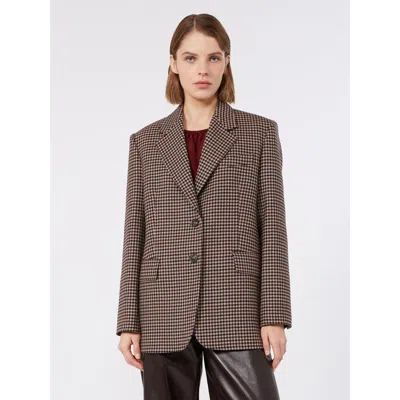 Max Mara Studio Mstsalice Jacket Navy In Brown