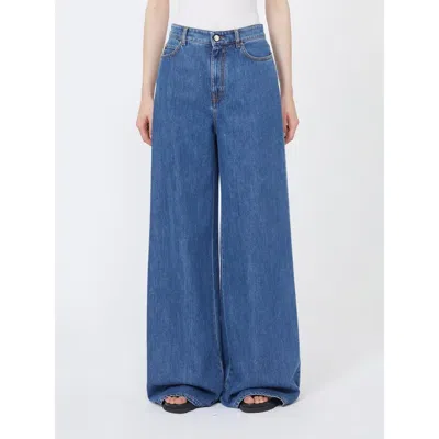 Max Mara Studio Mstsarong Denim Trouser Navy In Blue