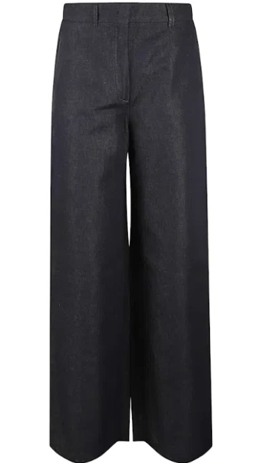 Max Mara Studio Murge Cotton Linen Trousers In Black