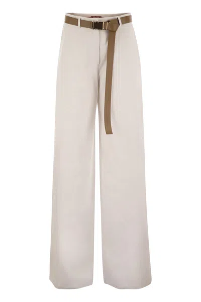 Max Mara Studio Murge Long Trouser Beige In Gray
