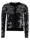 Max Mara Studio Necton Sequin Embellished Knit Cardigan In Black