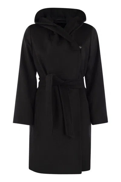 MAX MARA MAX MARA STUDIO NEWMANG - WOOL COAT WITH HOOD