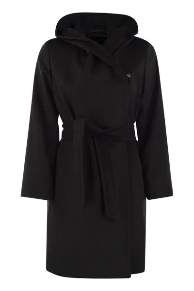 MAX MARA MAX MARA STUDIO NEWMANG - WOOL COAT WITH HOOD