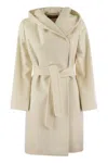 Max Mara Women's Newmang - Wool Coat With Hood In White