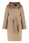 Max Mara Studio Newmang Wool Coat In Brown