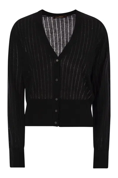 Max Mara Studio Nogara - Wool And Silk Cardigan With Sequins