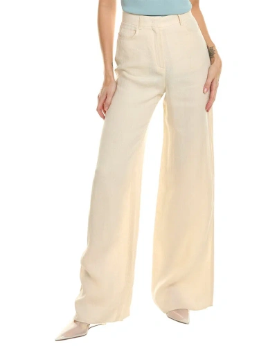 Max Mara Studio Numana Long Linen Trouser In White