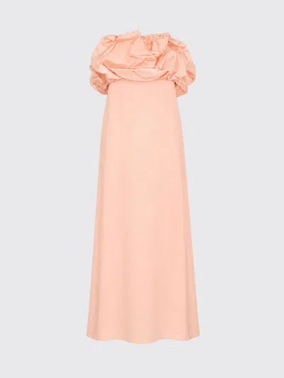 Max Mara Studio Operoso Long Taffeta Dress In Pink