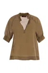 Max Mara Studio Orvieto V-neck Short-sleeved Top