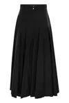 Max Mara Studio Oxiria - Cotton Full Skirt In Black