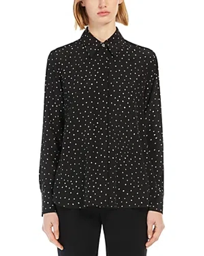 Max Mara Studio Pagine Silk Printed Skirt In Black