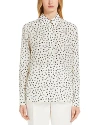 Max Mara Pagine Heart-print Silk Shirt In Ivory