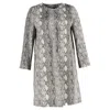 Max Mara Studio Panetto Coat In Animal Print Viscose In Gray