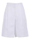 Max Mara Studio Pantalone Corto Caravan In White