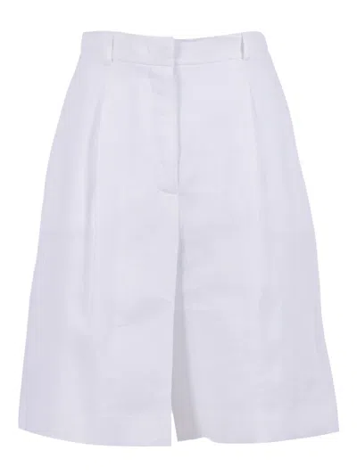 Max Mara Studio Pantalone Corto Caravan In White