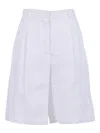 Max Mara Studio Pantalone Corto Caravan In White