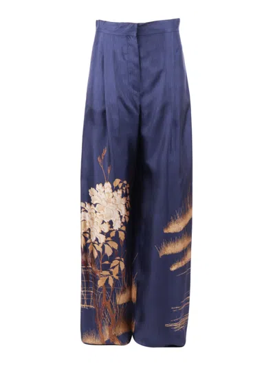 Max Mara Studio Pantalone Lungo Msemappa In Blu