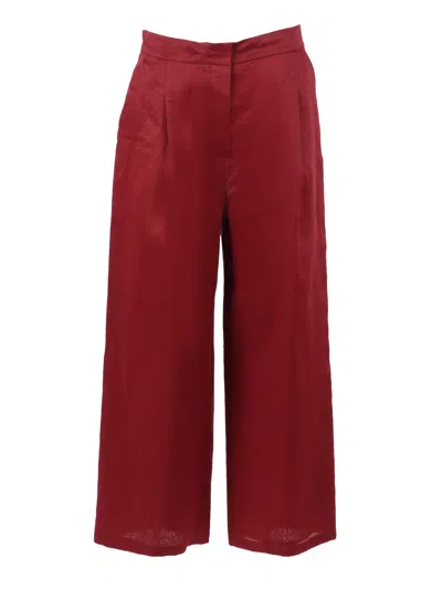 Max Mara Studio Pantalone Lungo Tartufo In Burgundy