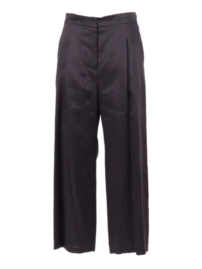 Max Mara Studio Pantalone Lungo Tartufo In Black
