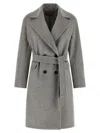 Max Mara 'agenda' Double-breasted Virgin Wool Coat In Gray