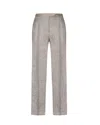 Max Mara Studio Pantalone Satira Beige In Gray