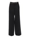 Max Mara Jez Wide-leg Cady Trousers With Belt In Black