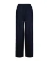 Max Mara Pantalone A Coulisse In Saglia Di Lana Blu In Animal Print