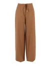 Max Mara Cashmere Drawstring Trousers In Brown