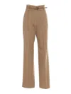 Max Mara Zac Camel Long Trousers In Brown
