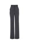 Max Mara Studio Melange Blue Wool Blend Eziana Pant In Multi
