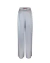 Max Mara Wide Trousers In Gray Enver Satin In Grey