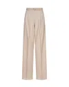 Max Mara Studio Stretch Wool Pants In Neutral