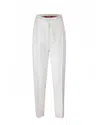 Max Mara Pegno Viscose Blend Trousers In White