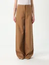 Max Mara Studio Pants Woman Brown In White