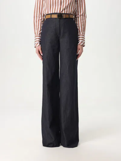 Max Mara Studio Pants Woman Denim In Blue